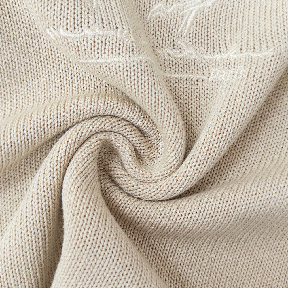 Quiet Luxury Equestrian Knit Top | Linen Cotton Blend Short Sleeve | Old Money Embroidery Sweater