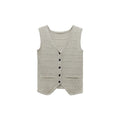 Luxury Wool Blend Knit Vest | Vintage V-Neck Sleeveless Cardigan for Women | Sanjun