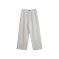 100% White Linen Wide Leg Pants for Women, Old Money High Waist Drawstring Trousers, Breathable Summer Casual Linen Pants