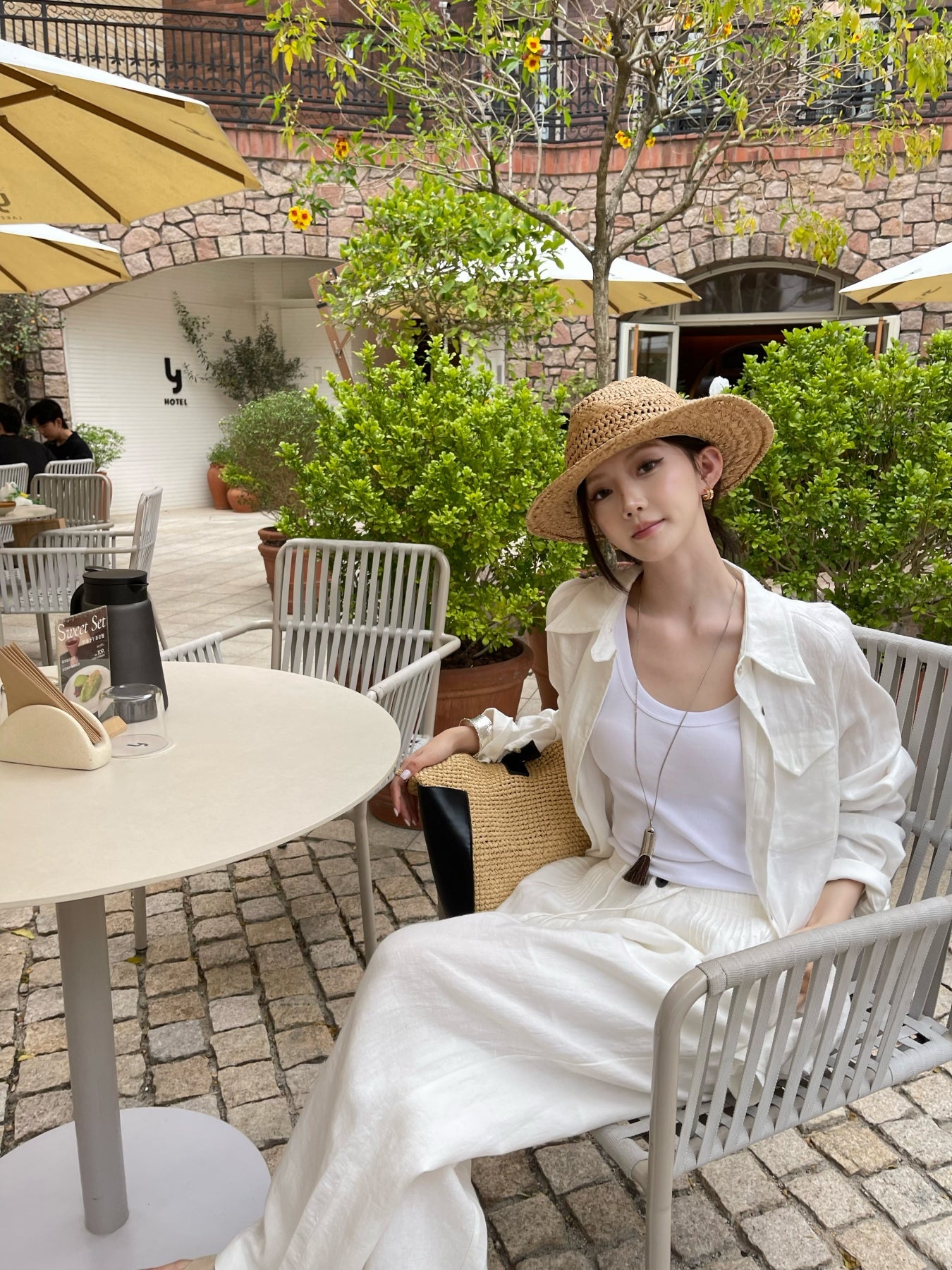 100% White Linen Wide Leg Pants for Women, Old Money High Waist Drawstring Trousers, Breathable Summer Casual Linen Pants