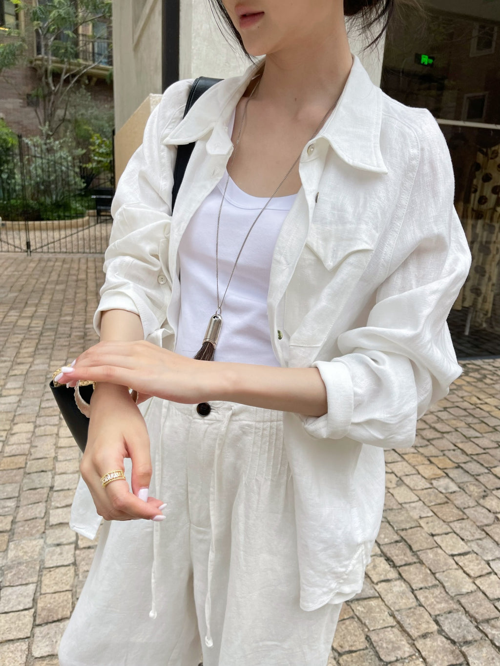 100% White Linen Wide Leg Pants for Women, Old Money High Waist Drawstring Trousers, Breathable Summer Casual Linen Pants