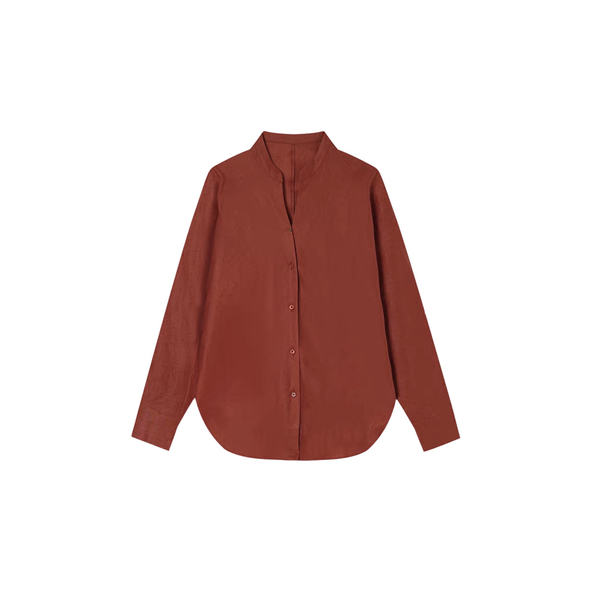 100% Pure Linen Stand Collar Shirt for Women | Relaxed Fit Breathable Long Sleeve Summer Casual Top