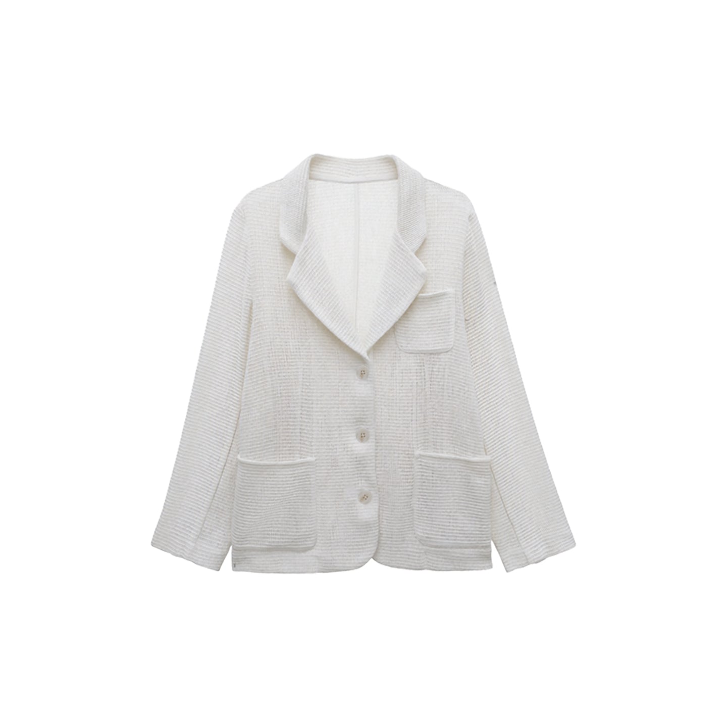 100% Cotton Waffle Blazer for Women | Old Money Style Oversized Casual Blazer
