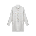 Women's White Linen Shirt Dress, Old Money Style, Belted Waist with Pockets, Breathable Summer Casual Dress for Travel & Daily Wear