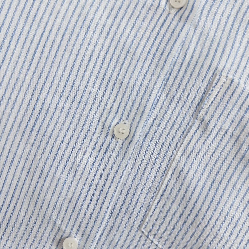 Women's 100% Linen Striped Button Down Shirt, Old Money Style, Breathable Long Sleeve Casual Shirt for Daily & Office Wear