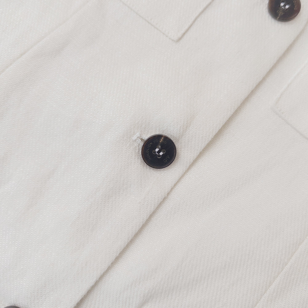 100% Linen Stand Collar Utility Vest with Belt