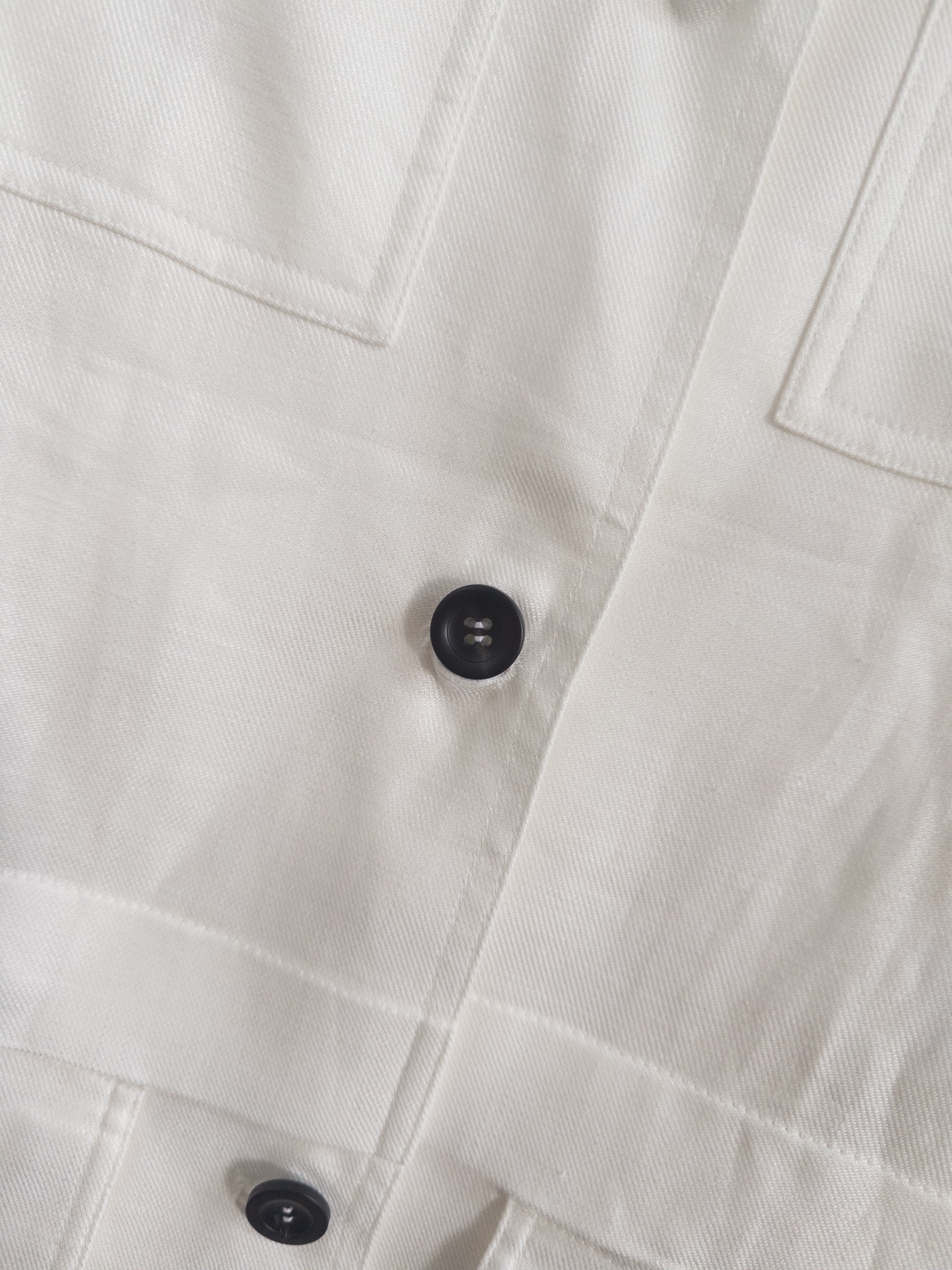 100% Pure Linen White Shirt | Utility Blouse with Pockets & Drawstring Waist